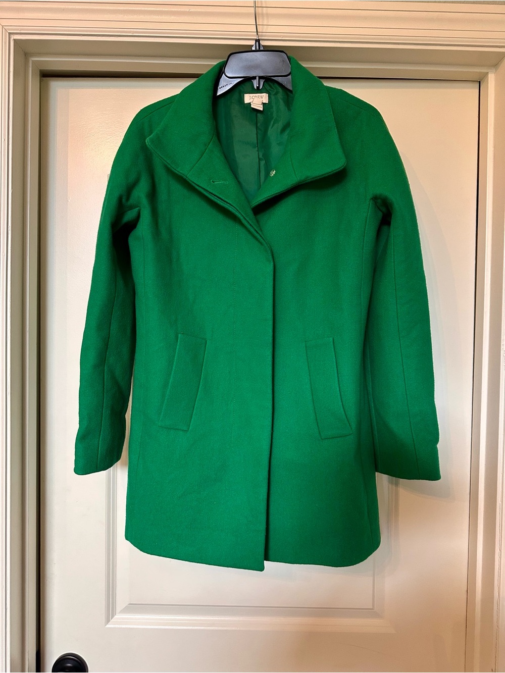 J.Crew - Emerald Green Peacoat with Hidden Button Closure - NWOT!